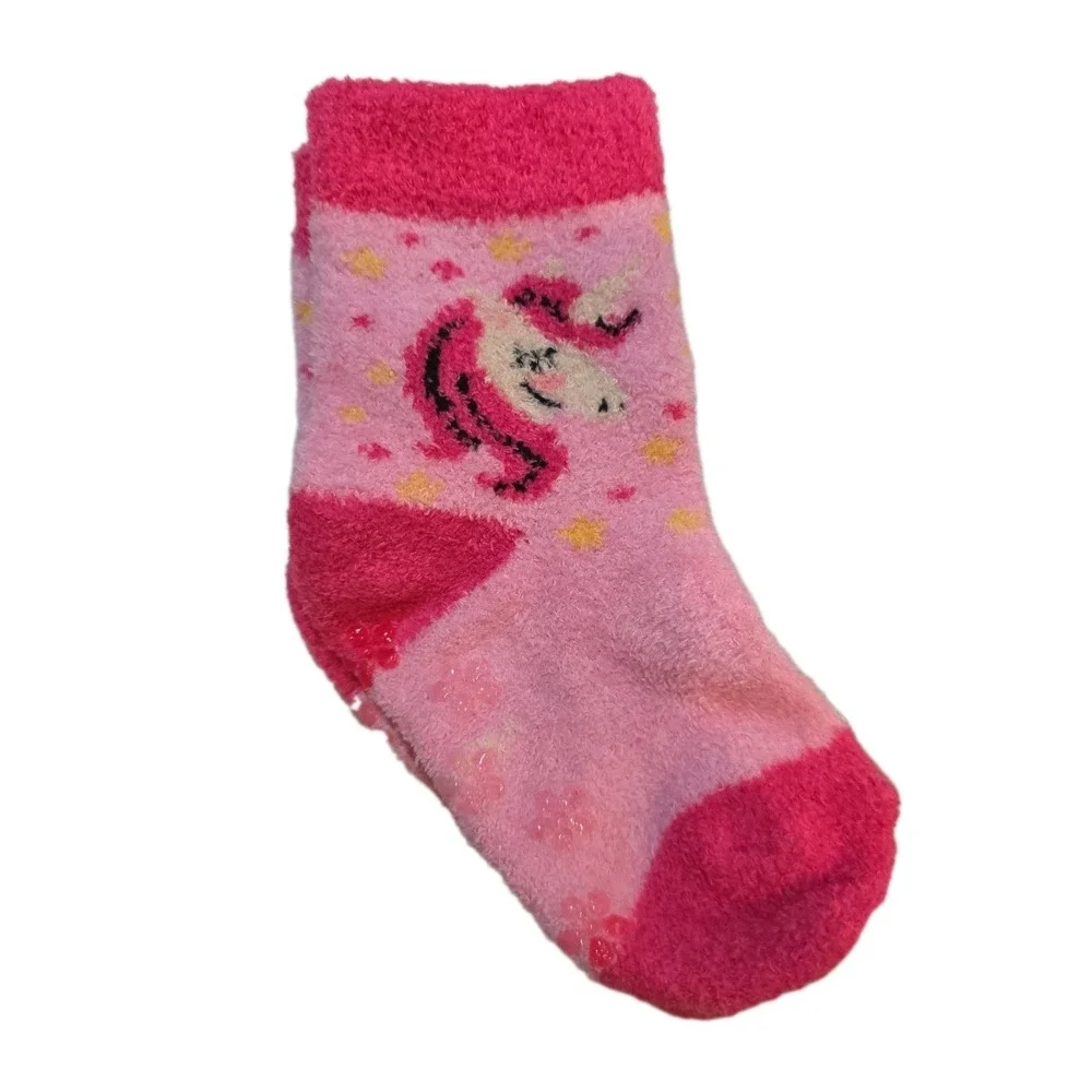 NEW Colorful Girls Cozy Fluffy Fuzzy Socks 6 Pairs Anti Slip Warm Size 1-3 Years